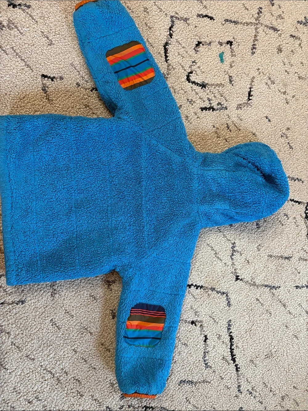 Patagonia Kids Striped Puffer Jacket in Blue, Green, Orange reversible  3T